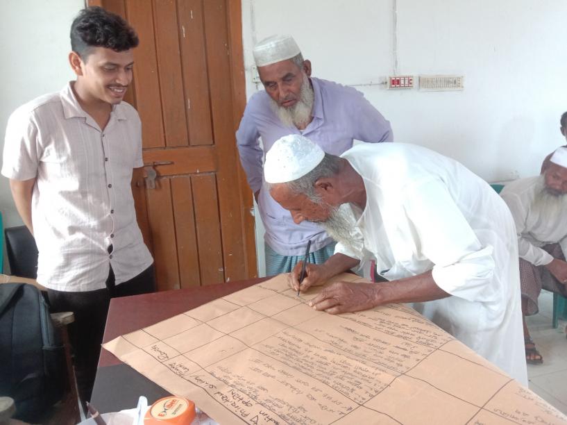 Participants in the community consultation meeting are identifying issues.