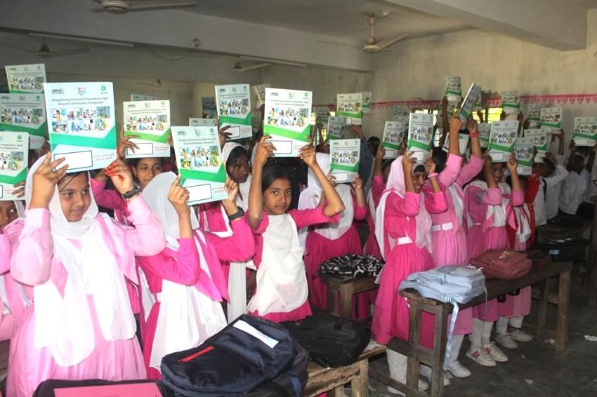 WASH-focused IEC materials were distributed among the students.