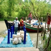 JAGO NARI’s initiative to build floating boat jetties for coastal fishermen