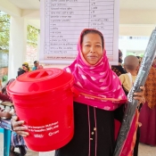Distribution of emergency hygiene kits and essential items among affected families